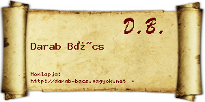 Darab Bács névjegykártya